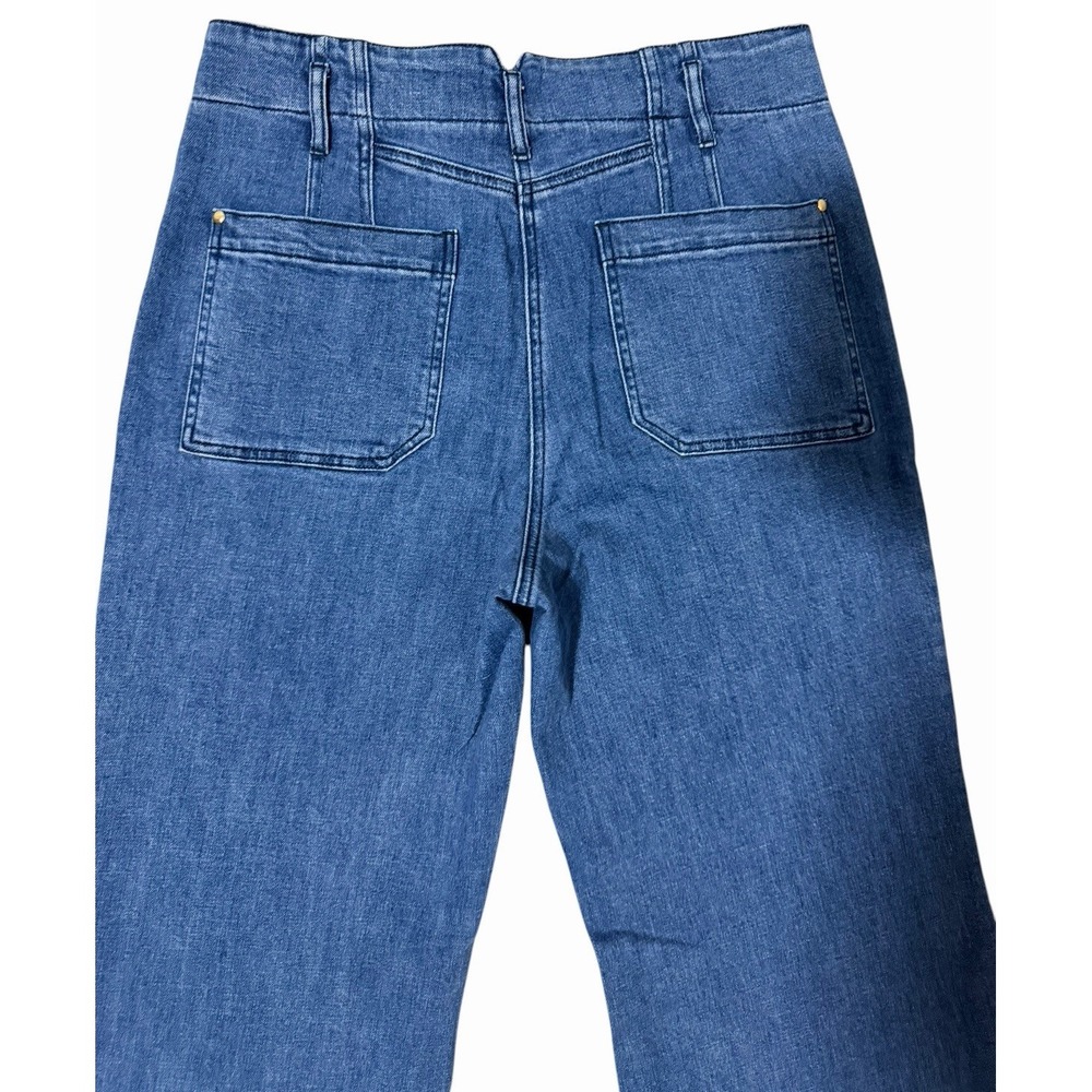 Maeve Anthropologie Junie Wide Leg High Rise Sailor Utility Trouser Jean Size 30 - Picture 4 of 15